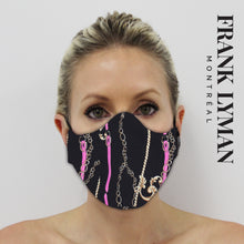 Load image into Gallery viewer, Unisex Adult Mask in Fuchsia Chain Print
