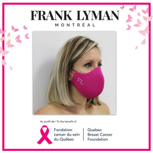 Masque pour adultes Fondation cancer du sein du Québec de couleur unie fuchsia