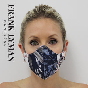 Unisex Adult Mask in Navy Pink Print