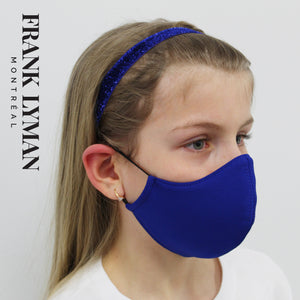 Masque unisexe pour enfants en couleur unie bleue