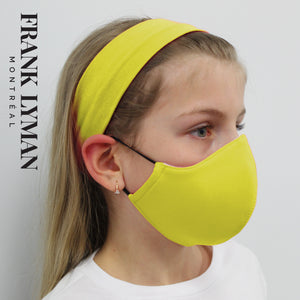 Masque unisexe pour enfants en couleur unie jaune