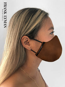 Masque unisexe pour adultes look faux cuir de couleur caramel